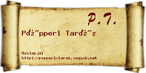 Pöpperl Taráz névjegykártya
